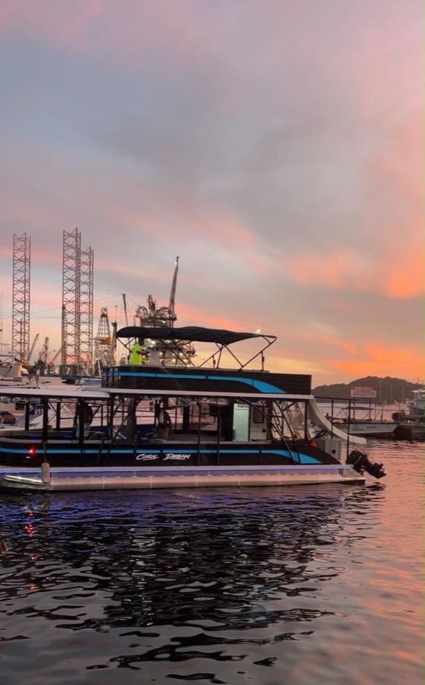Coral Dream at the marina at sunset